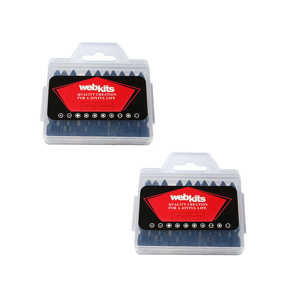 Bits Phillips 50mm PH1 de Impacto Imantado 20 Peças Webkits - Brocas-e-Pontas