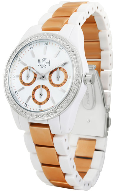 Relógio social pulseira rose gold-branco multifunção Feminino - Analógicos