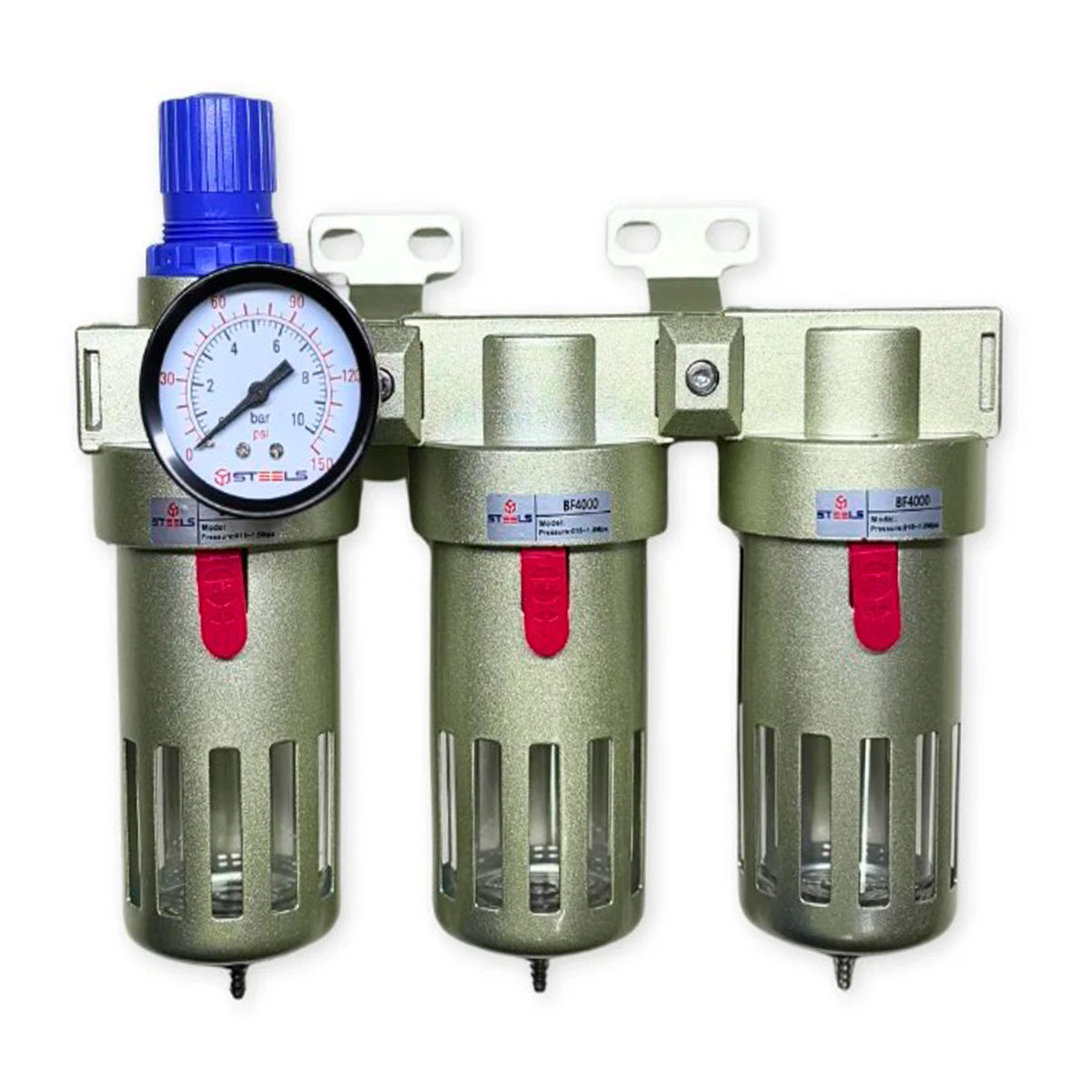 Conjunto de filtro odontológico profissional Steels 1/2pol com manômetro - Novidades
