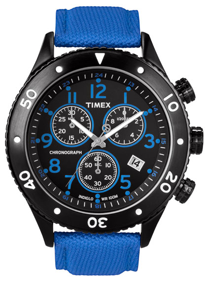 Relógio Esportivo Masculino Chrono - Puseira Azul - Relógios-Masculinos