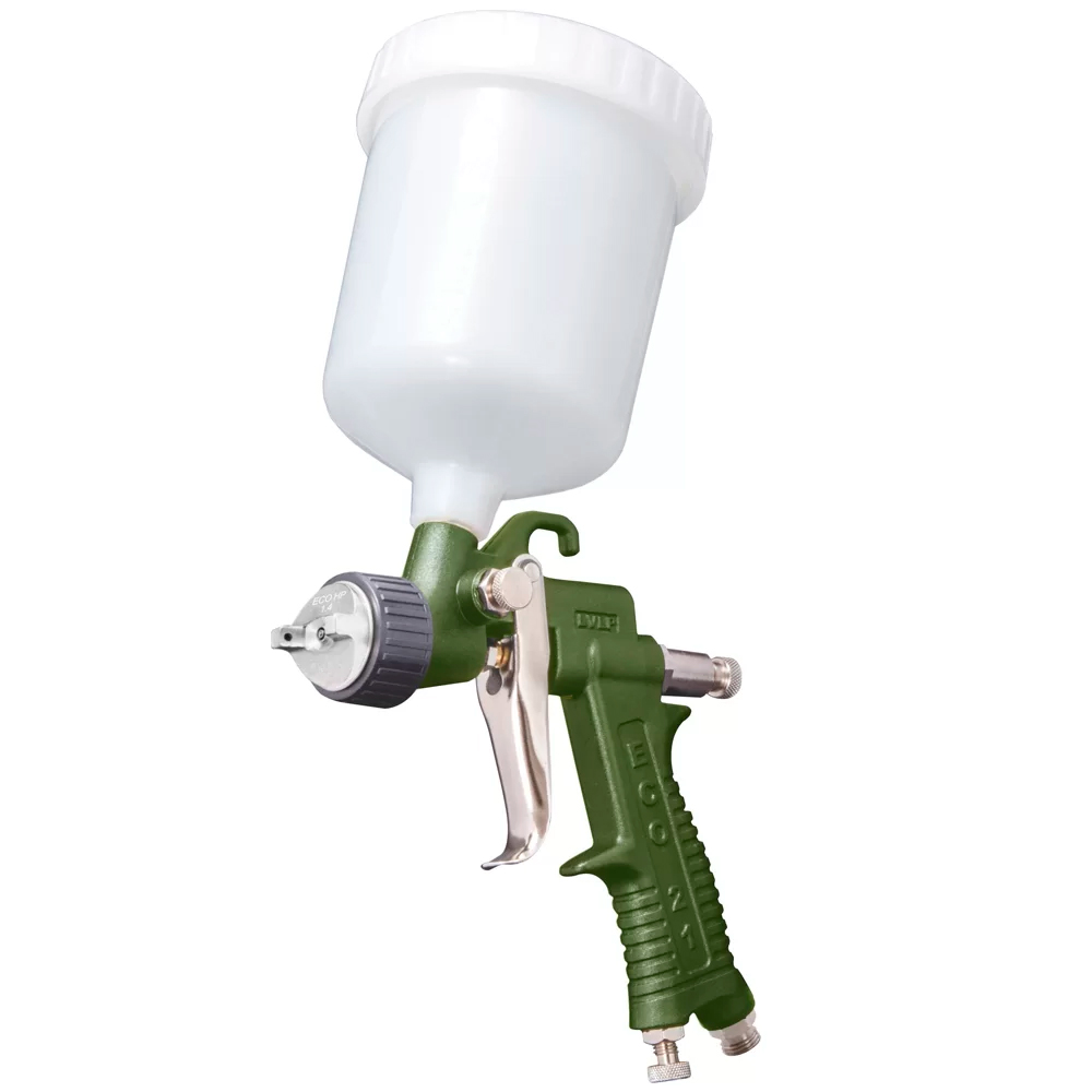 Pistola ecológica LVLP ECO21-HP (leque grande) bico 1.4mm Caneca 600ml com Coador - Pistolas-LVLP