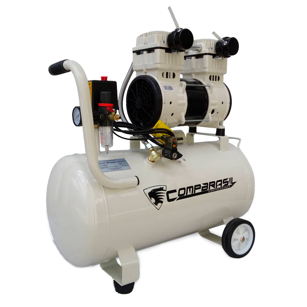 Compressor 1500-50L Odontológico e Aerografia 220V 50 Litros, Sem óleo e Baixo nível de ruído - Compressores