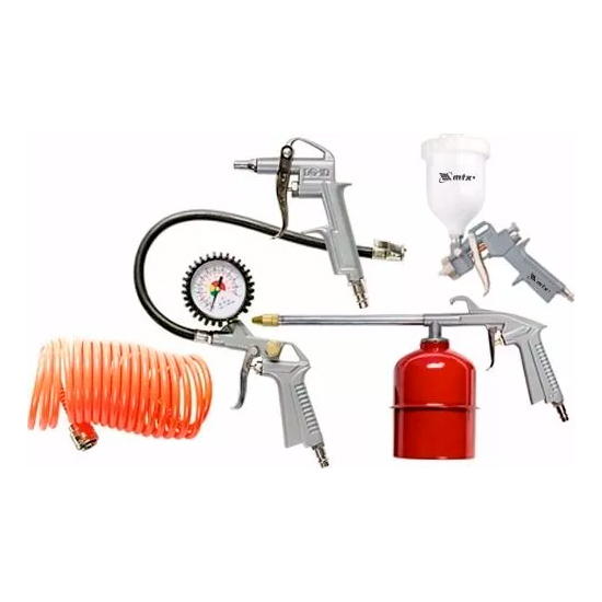 KIT para Pintura MTX STELS 5730455, pistola com tanque Alto (gravidade) - 5 peças - Pintura