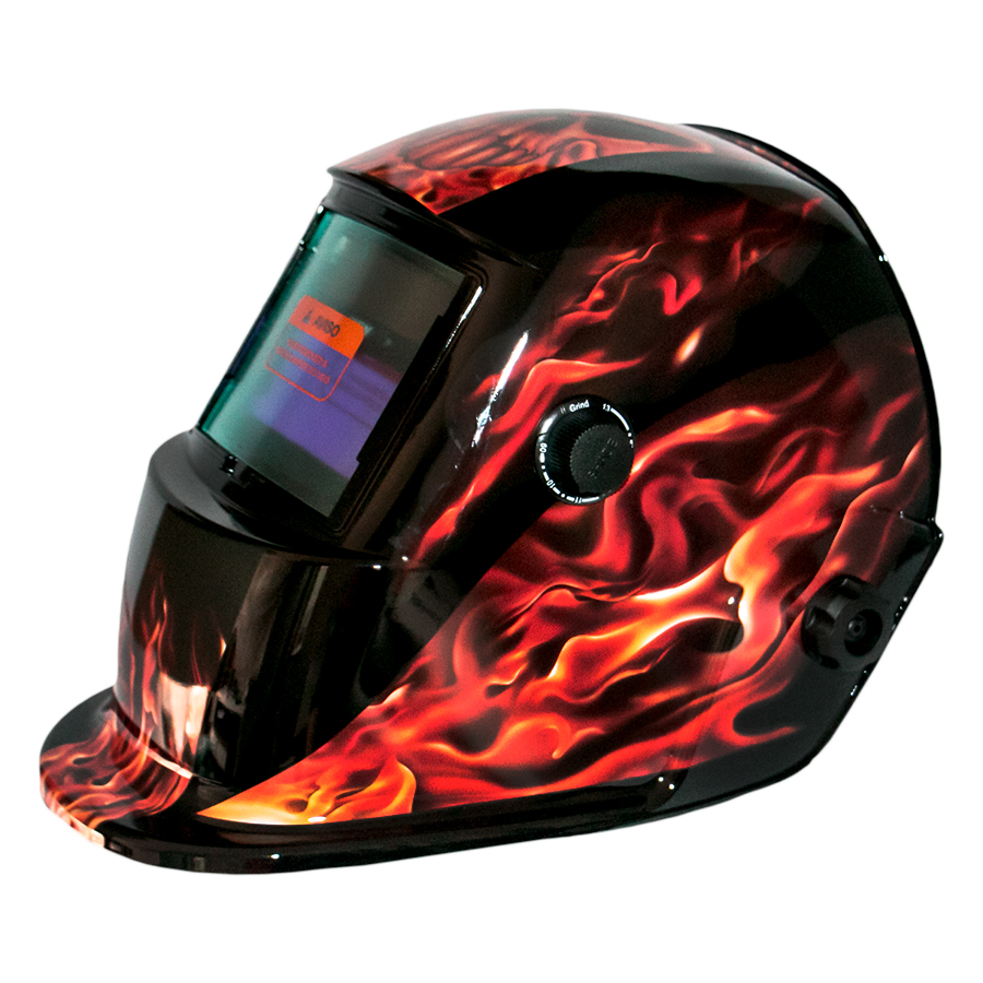 Máscara de Solda Personalizada Chamas - Escurecimento Automático - WWSoldas
