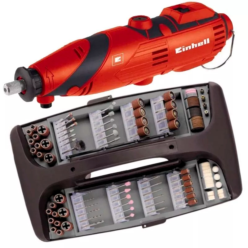 Micro-Retífica Einhell TH-MG 135 watts 220v com Maleta, 189 acessórios, eixo flexivel e suporte - Einhell