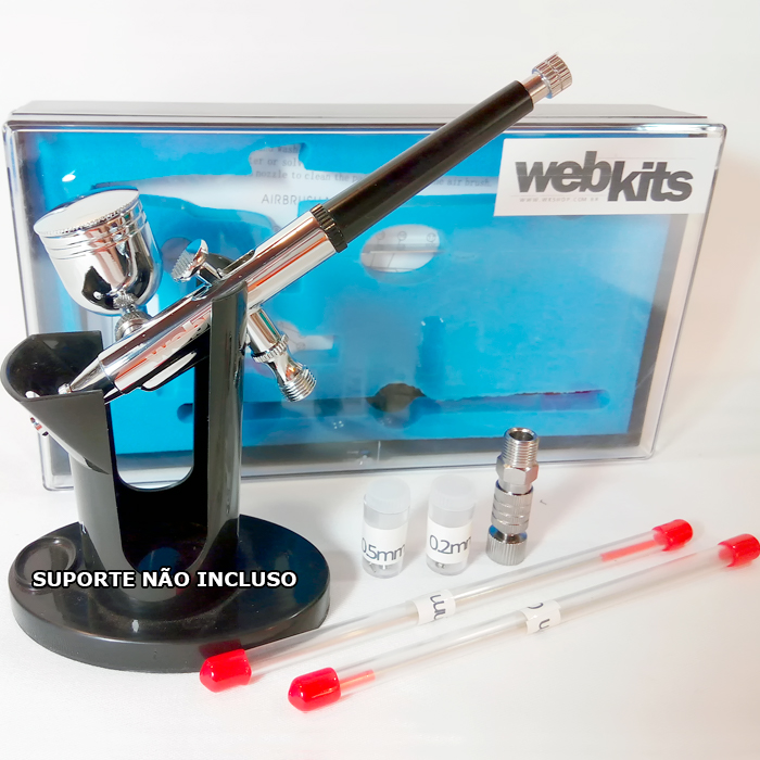 KIT Completo para Aerografia WKAS132s - Bivolt Confeitaria, modelismo, automotivo, etc - Kits-Completos