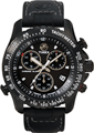 Relógio cronômetro Timex, pulseira de couro, Preto - Relógios-Masculinos
