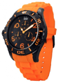 Relógio Analógico pulseira borracha laranja Unisex - Relógios