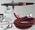 Kit Paasche VL 202 Set, Dupla ação, Com três bicos e agulhas e cabo em alumínio anodizado - Paasche