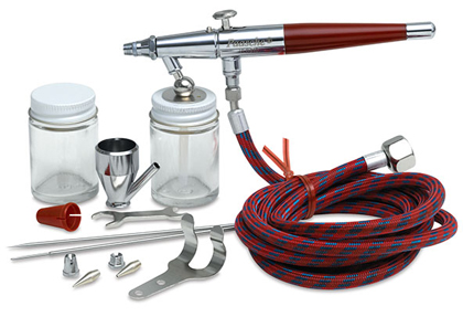 Kit Paasche VL Set - Dupla ação - Com três bicos e agulhas - Aerografos