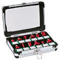 Maleta com jogo de 12 fresas metal duro para tupia 8mm - TMC DWT - Ferramentas