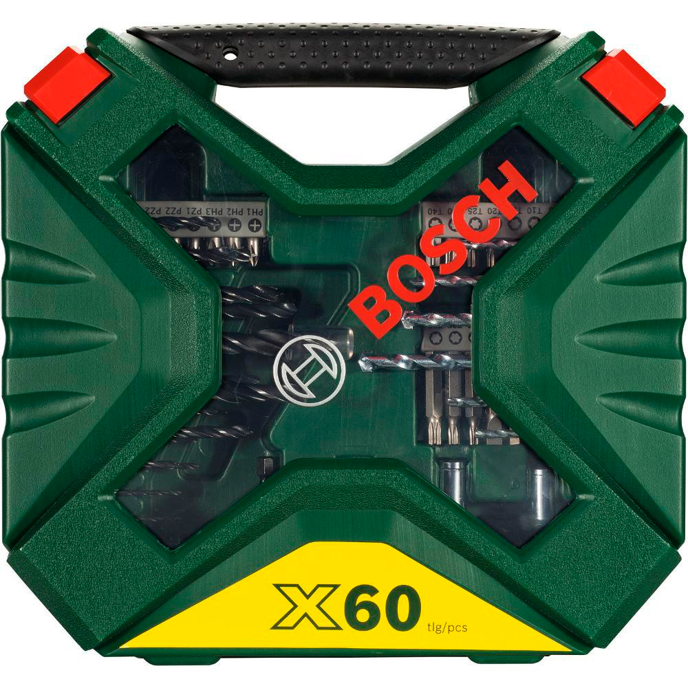 Kit brocas e pontas para parafusadeira e furadeira X-line com 60 peças Bosch - Brocas-e-Pontas