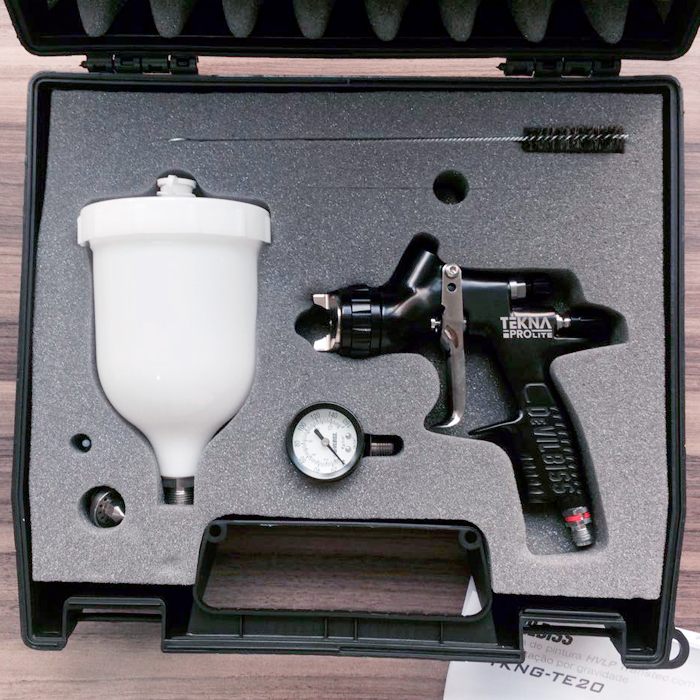 Pistola de Pintura Profissional Devilbiss TEKNA PROLITE 1.3mm 1.4mm manometro e maleta - Devilbiss