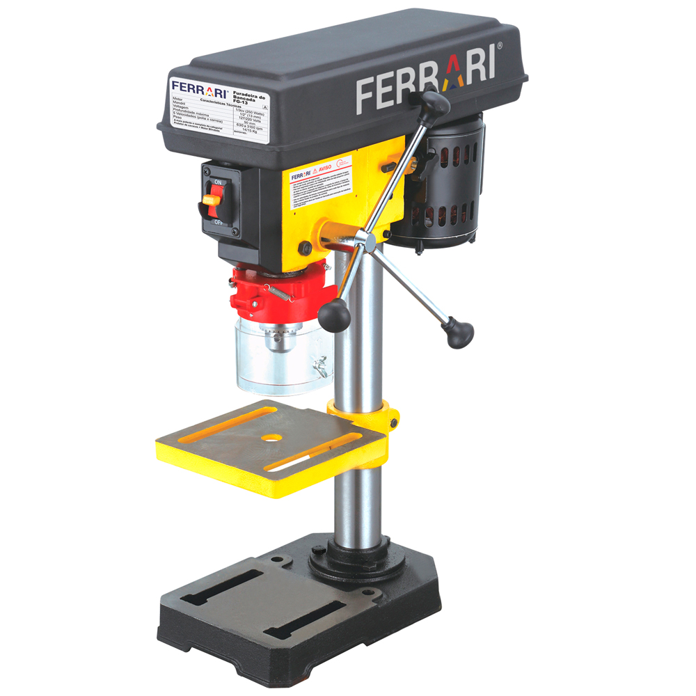 Furadeira de bancada Ferrari FG-13 1/3 CV Mandril 13mm bivolt 5 velocidades - FuradeiraMartelete