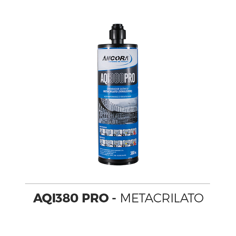 Chumbador Químico Bicomponente Ancora AQI 380 PRO 380ML com bico Aplicador - Fixação-Quimica