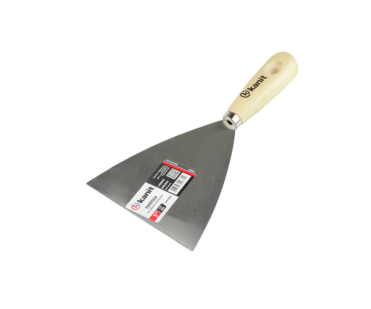Espátula Kanit Aço carbono 127mm 5POL. com cabo de Madeira - Kanit