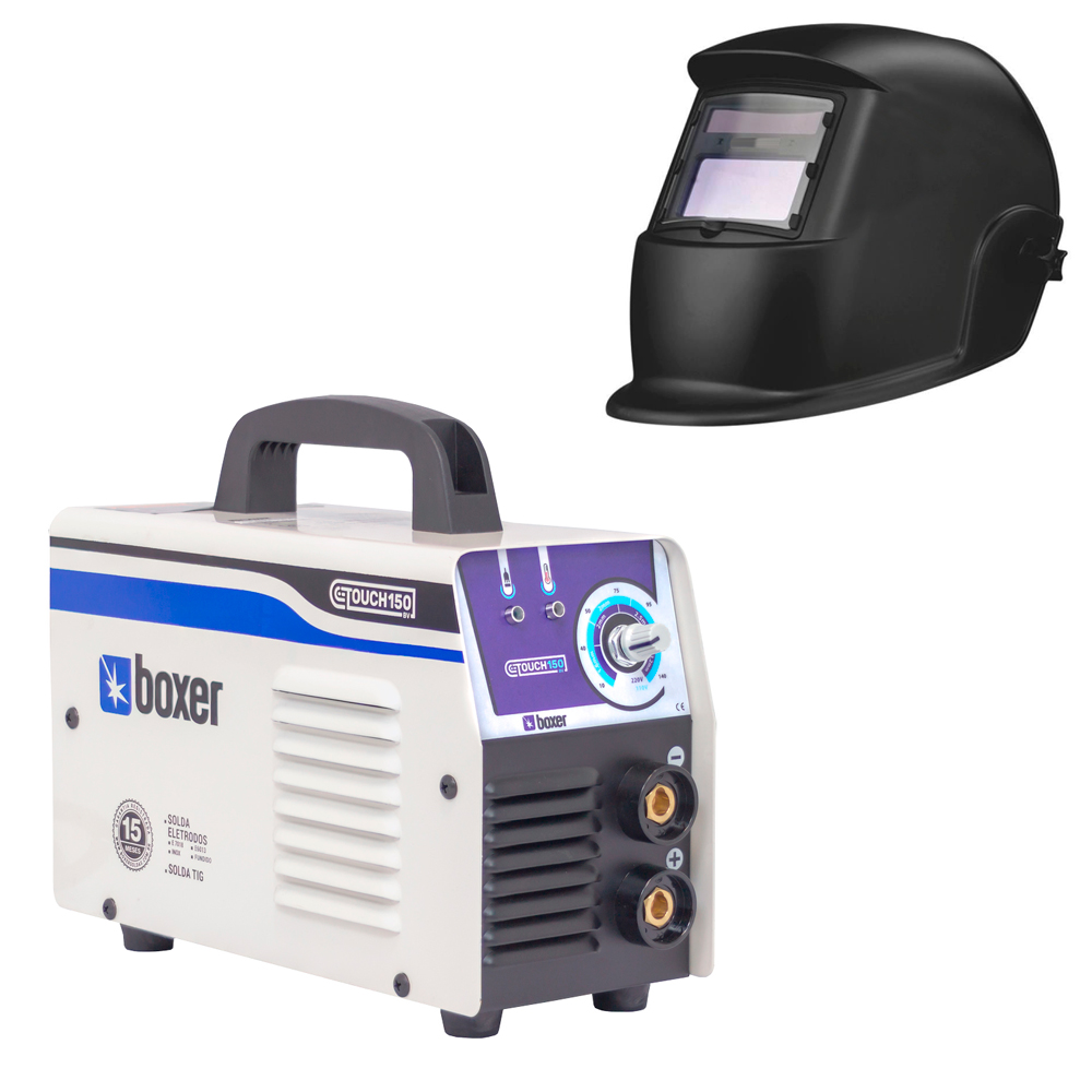 Inversora de Solda Profissional Boxer Touch 150 140A Bivolt Faz TIG mais Mascara de Solda Automatica - Ferramentas