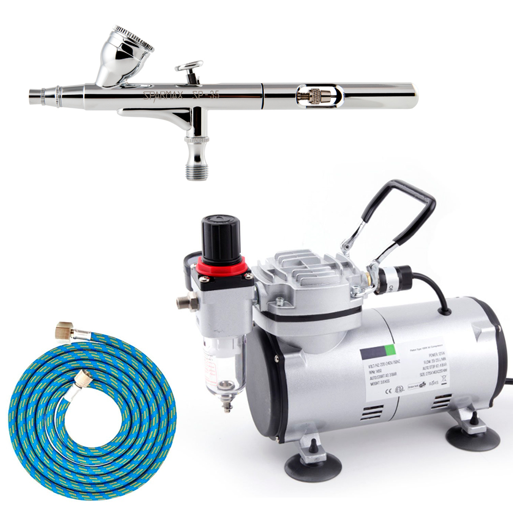 KIT Completo para Aerografia WKSP35 - Bivolt - Compressor Wimpel Aerografo Sparmax - Kits-Completos
