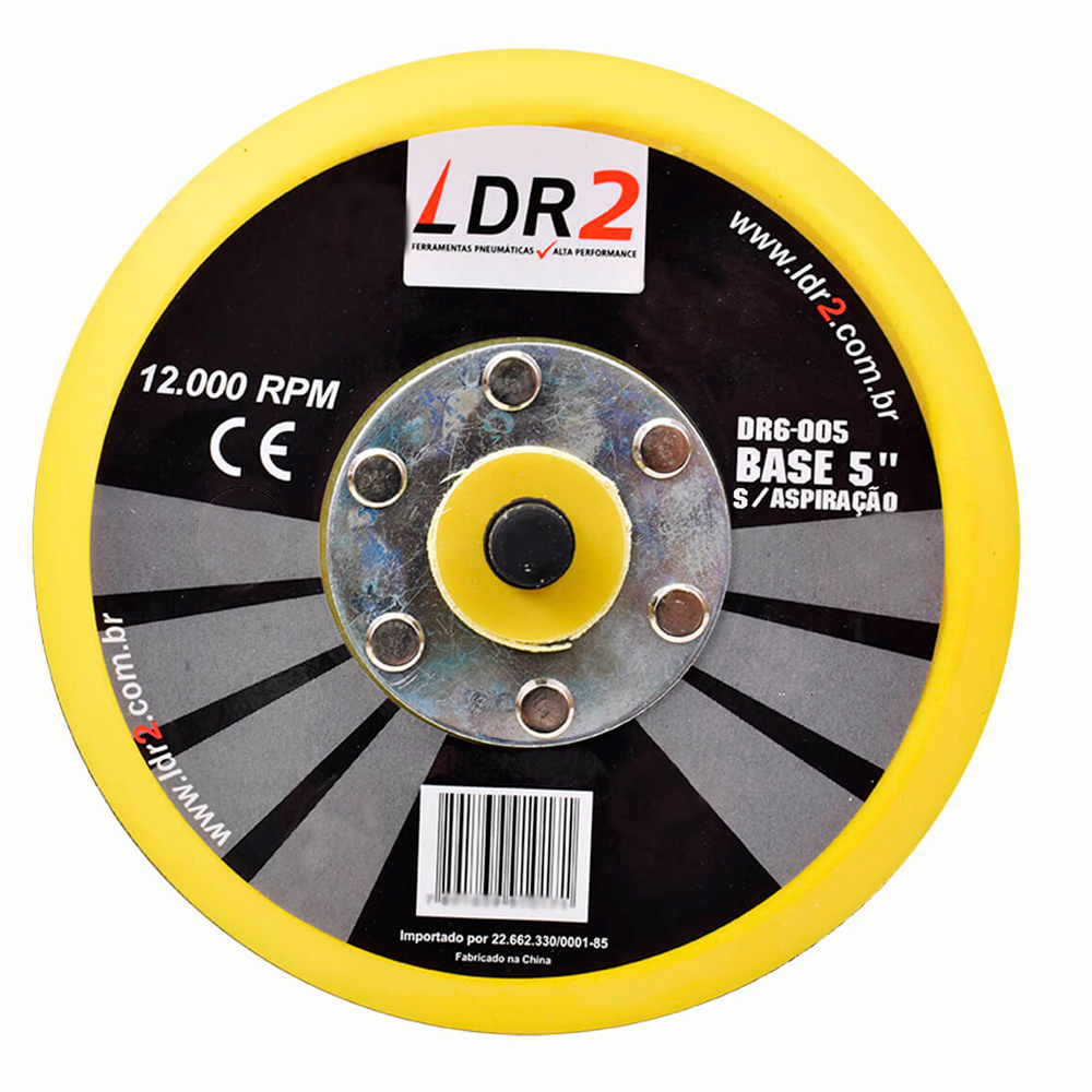 Base Sem Aspiração Roquite 5 Polegadas LDR2 DR6-005 Velcro 12000rpm - Acessórios