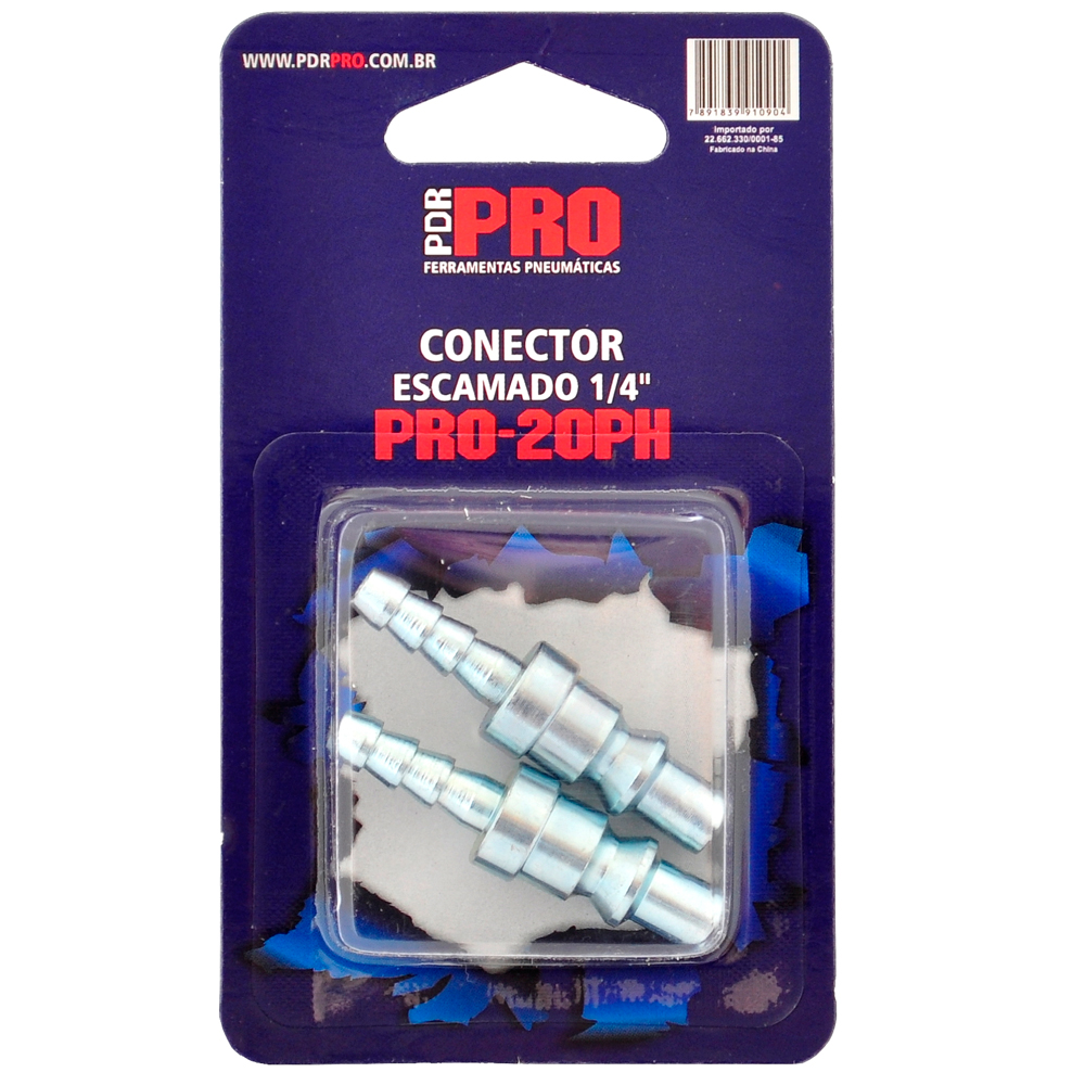 Conector Escamado PDR PRO-20PH 1/4 Polegadas Blister - Promoções