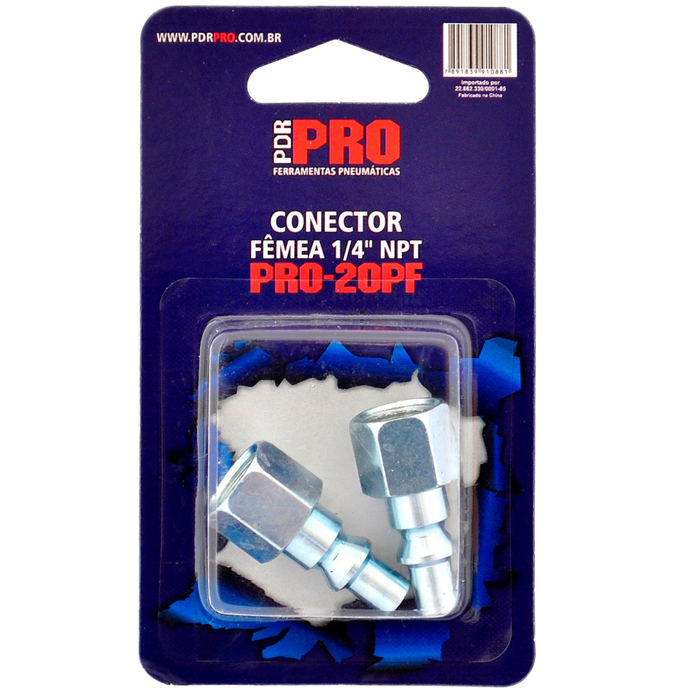 Conector Femea PDR PRO-20PF 1/4 Polegadas Blister - Acessórios