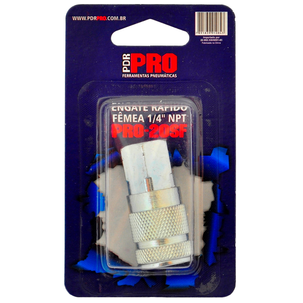 Engate Rápido Femea PDR PRO-20SF 1/4 Polegadas NPT Blister - Acessórios