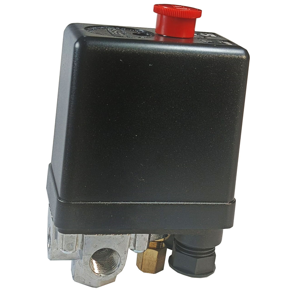 Pressostato Automático para Compressores 80-120psi 4 Vias com Botão - Pneumáticas
