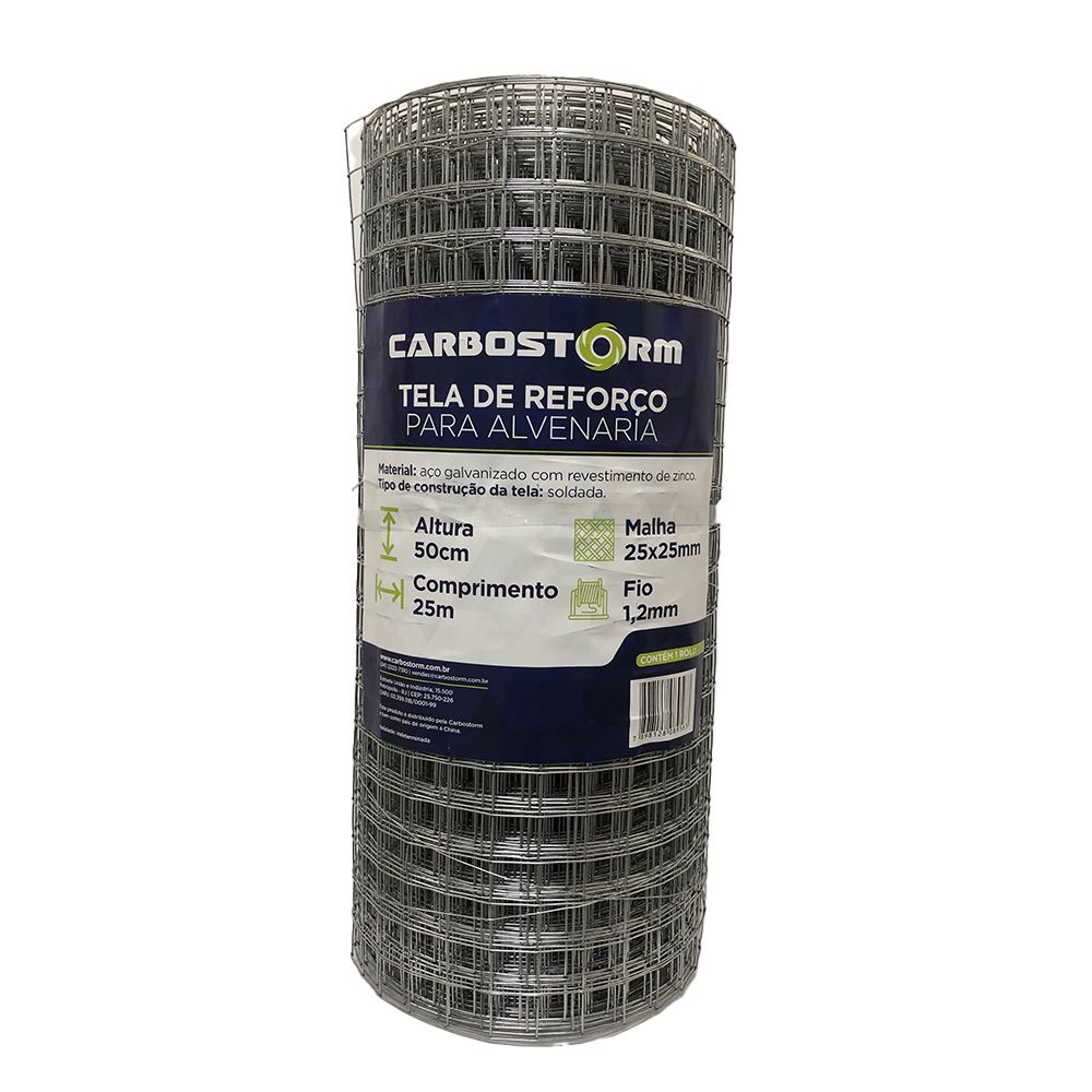 Tela de Reforço para Fachada 1,20MMX50CMX25M - Novidades