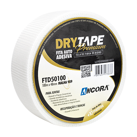 Fita Telada Drywall DRYTAPE Autoadesiva 100m x 48mm Ancora - Ferramentas