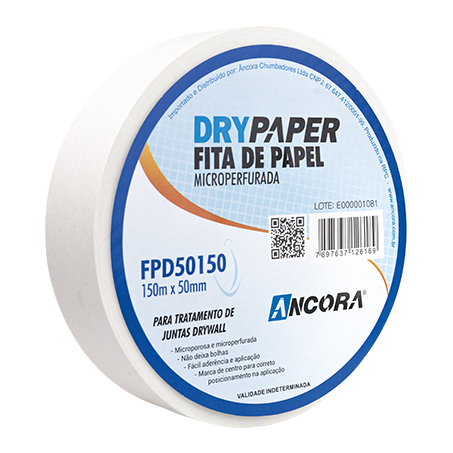 Fita de Papel Ancora Microperfurada para Drywall 150m x 50mm - Outros