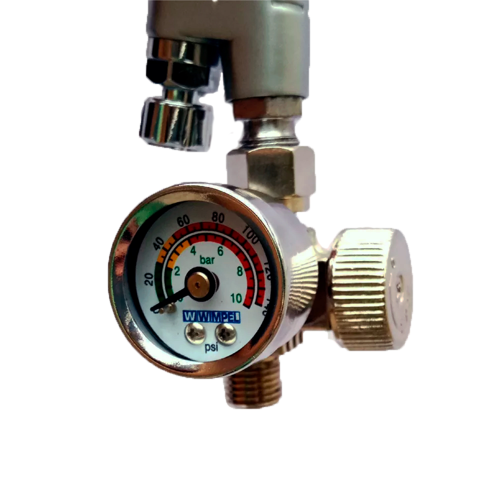 Mini Válvula Reguladora de pressão Wimpel VR-2 com Manometro para Pistolas de Pintura - Filtrosmanômetros